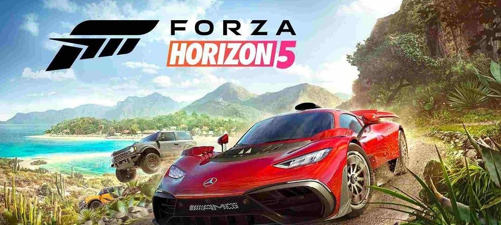 Forza Horizon 5 driving through a sunlit Mexican landscape