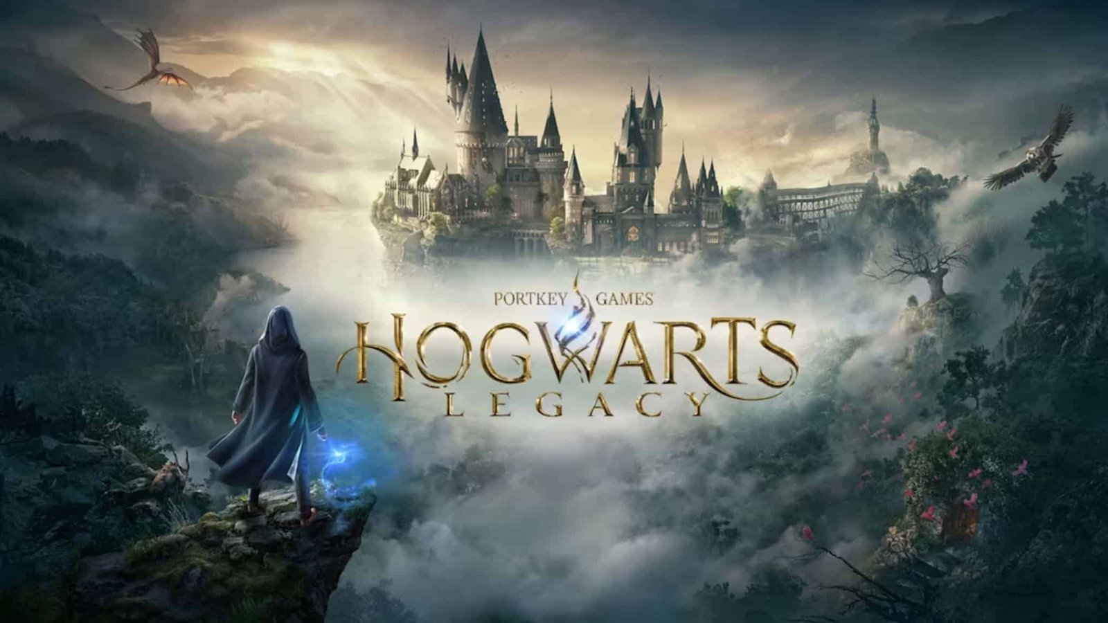 Hogwarts Legacy cover art showing Hogwarts castle at night