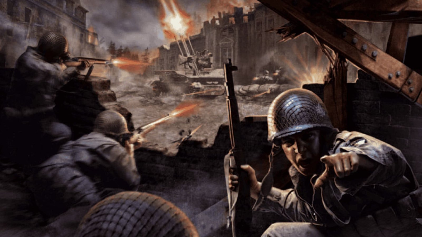 Players moving through cover in Call of Duty