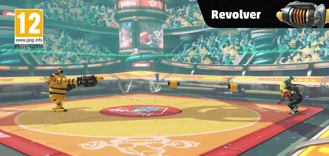 Screenshot from the official Arms trailer