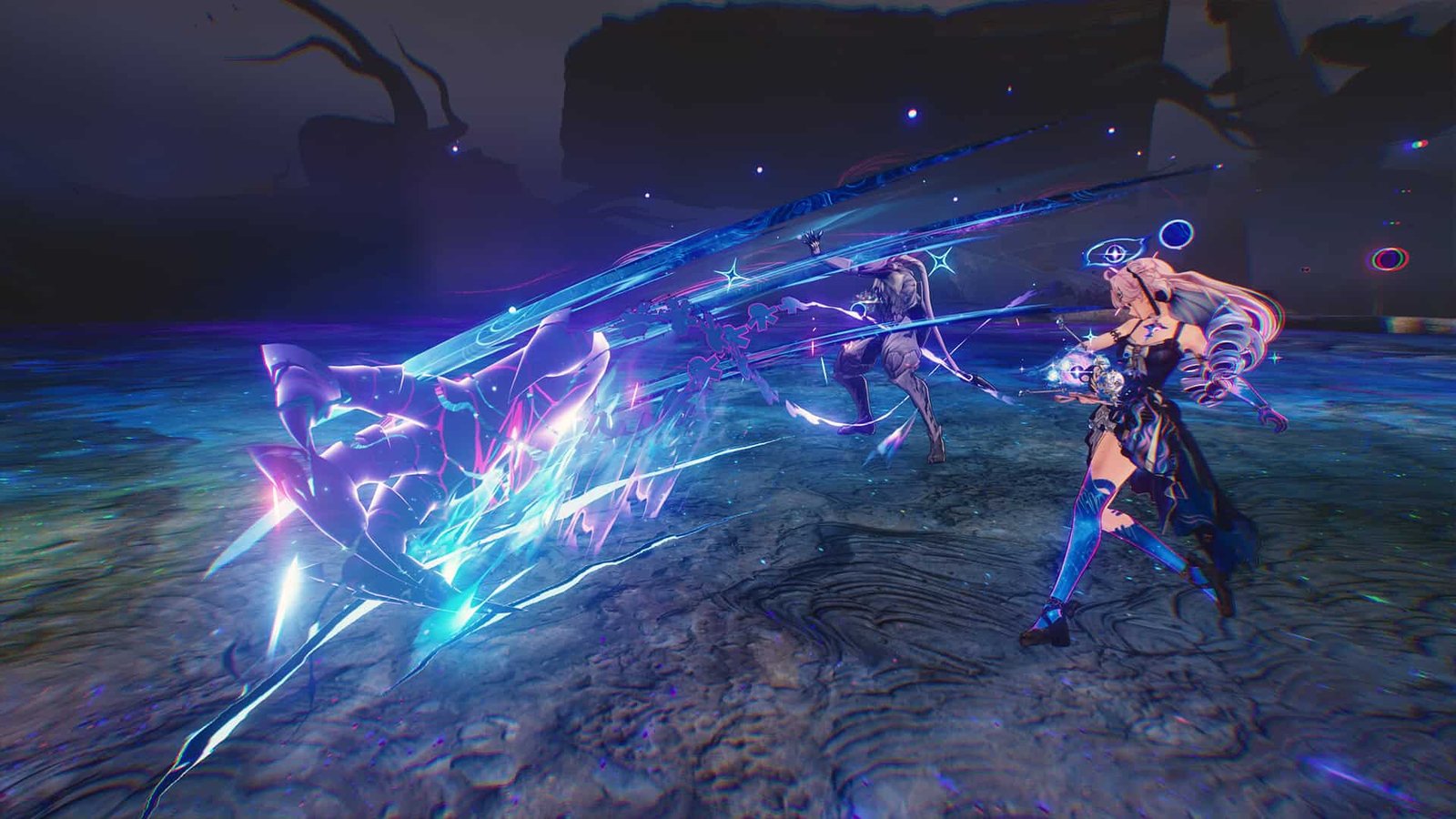 In-game scene showing characters and dark atmosphere