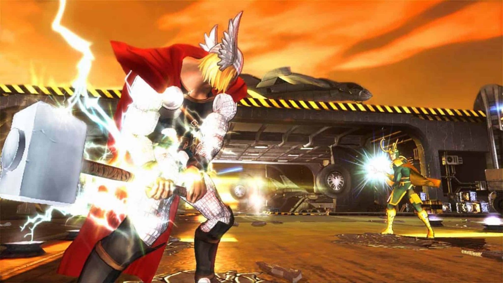 Fighting scene from Marvel Avengers: Battle for Earth