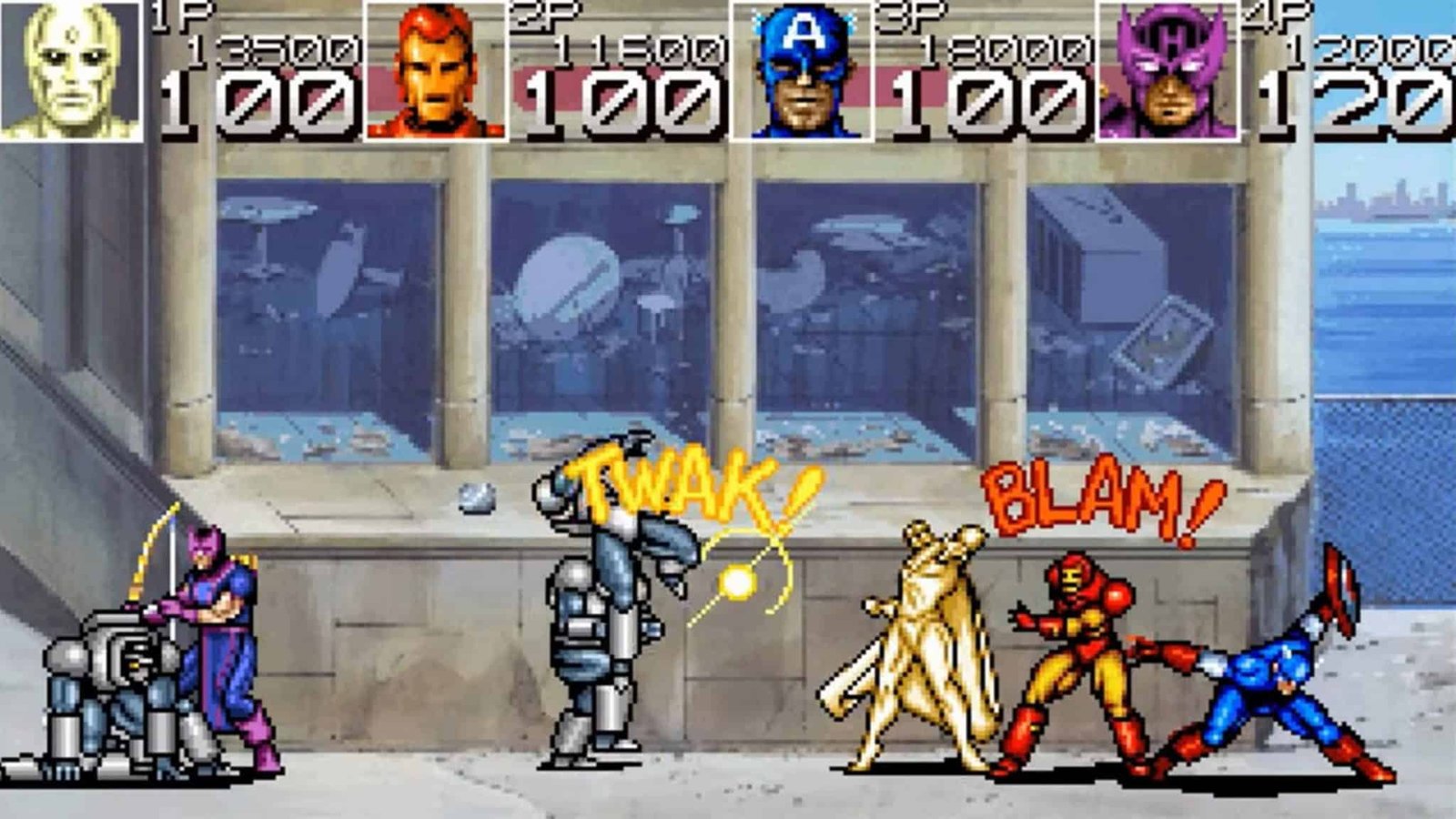 Arcade artwork for Captain America and The Avengers