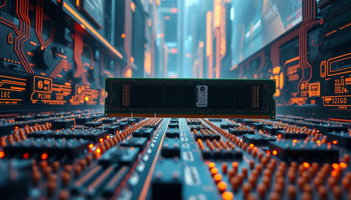 Server racks and memory modules in a data center