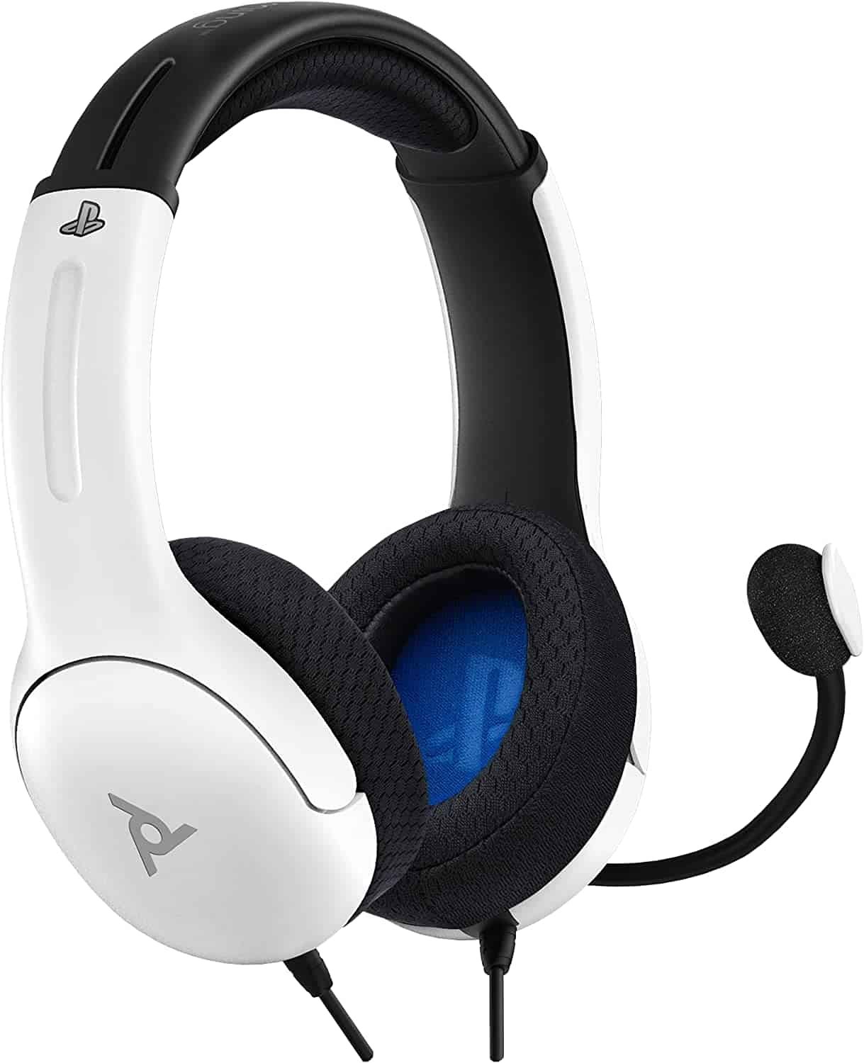 White LVL40 wired stereo headset for PlayStation 5