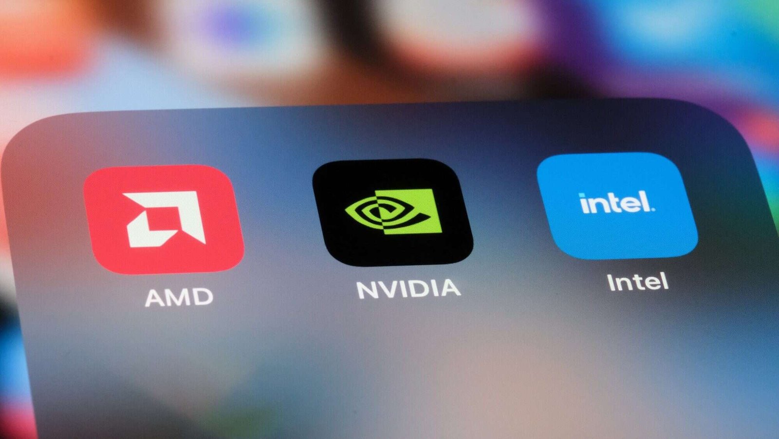 AMD, Intel and Nvidia logos side by side
