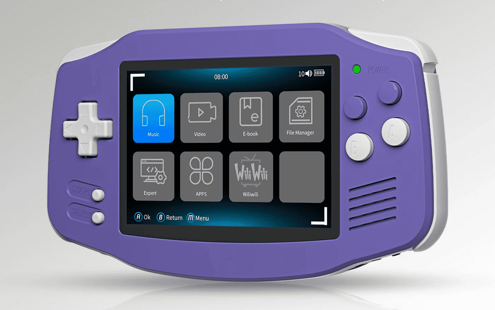 Side view highlighting the RG 34XX’s updated controls and overall GBA-like shell.