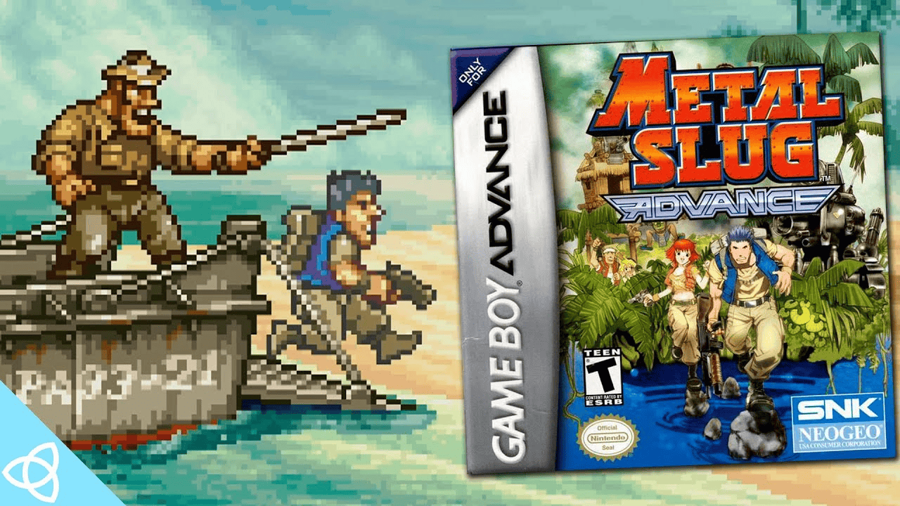 Metal Slug Advance handheld screenshot with pixel action on GBA