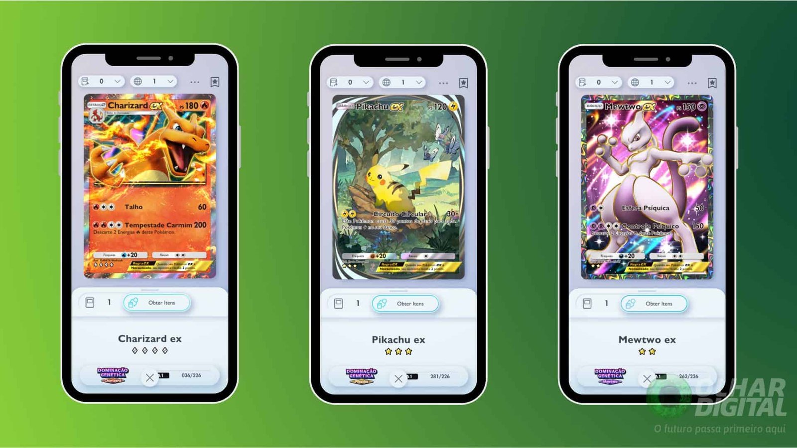 Assortment of Pokémon TCG Pocket cards and deck layouts