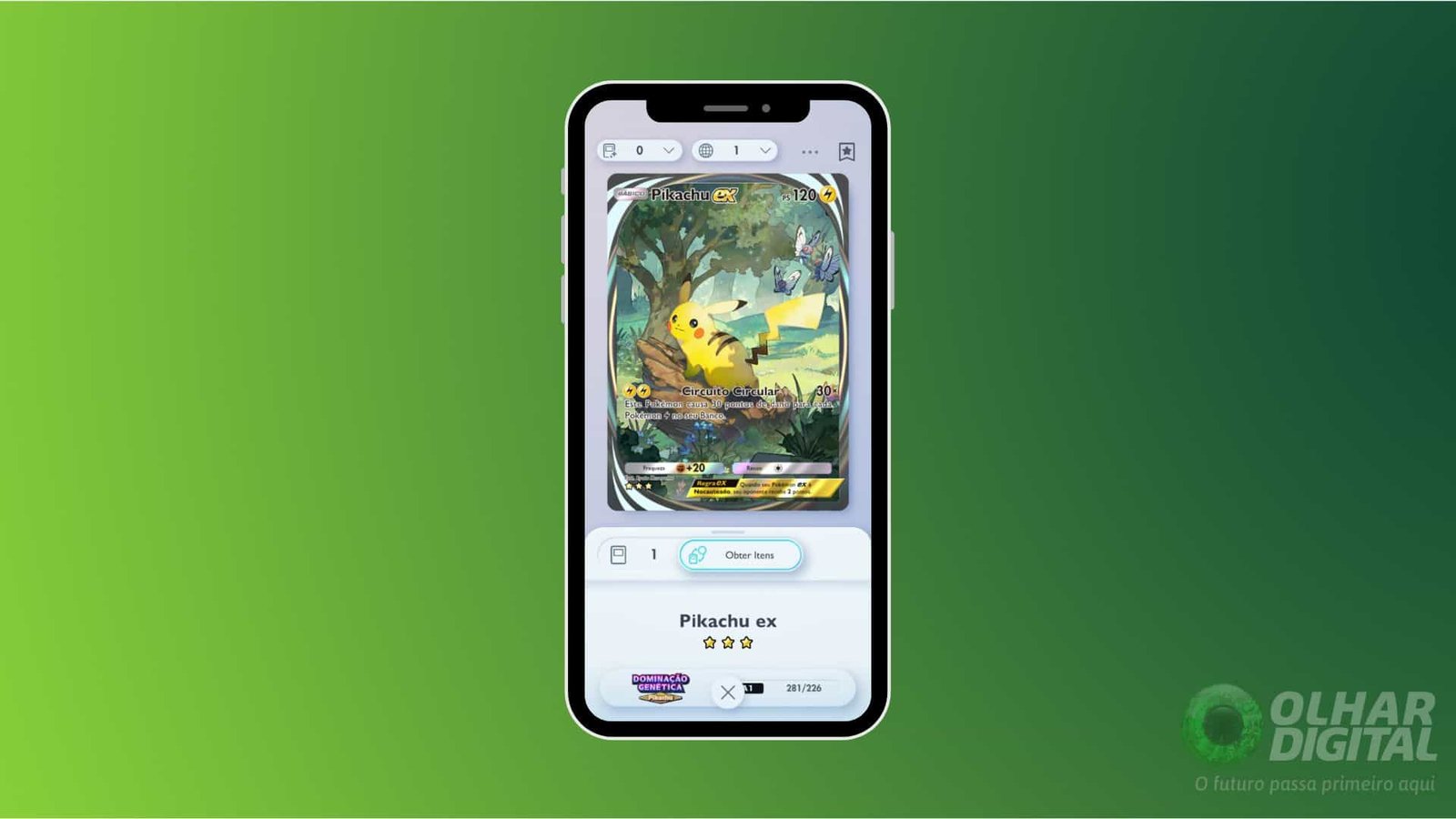 Pikachu ex card artwork from Pokémon TCG Pocket