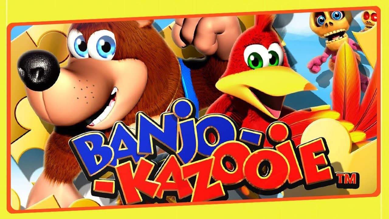 Banjo and Kazooie standing in a colorful platforming world