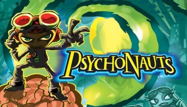 Raz from Psychonauts using psychic powers inside a stylized mindscape