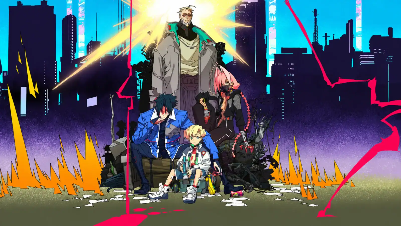Promotional art for Cyberpunk: Edgerunners 2 showing new characters in Night City