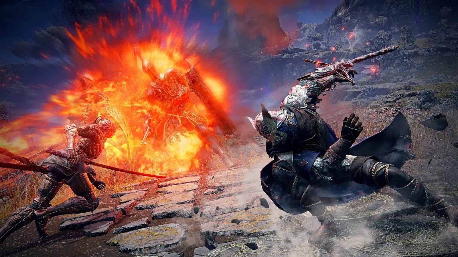 Scene showing exploration features like falcon flight routes and buffs