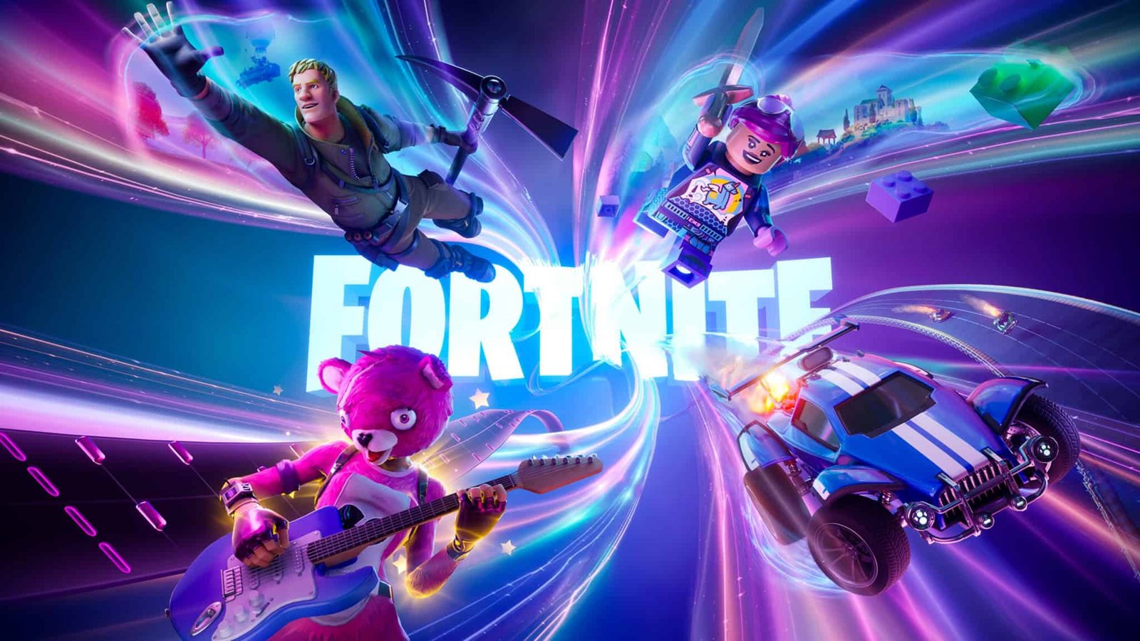 Promotional artwork showing Fortnite characters