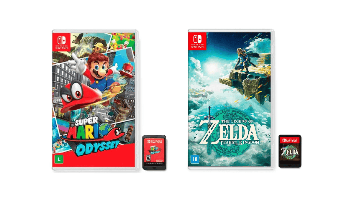 two physical Nintendo Switch game cases side by side