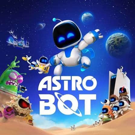 Astro Bot platforming scene showing varied levels and interactive DualSense features