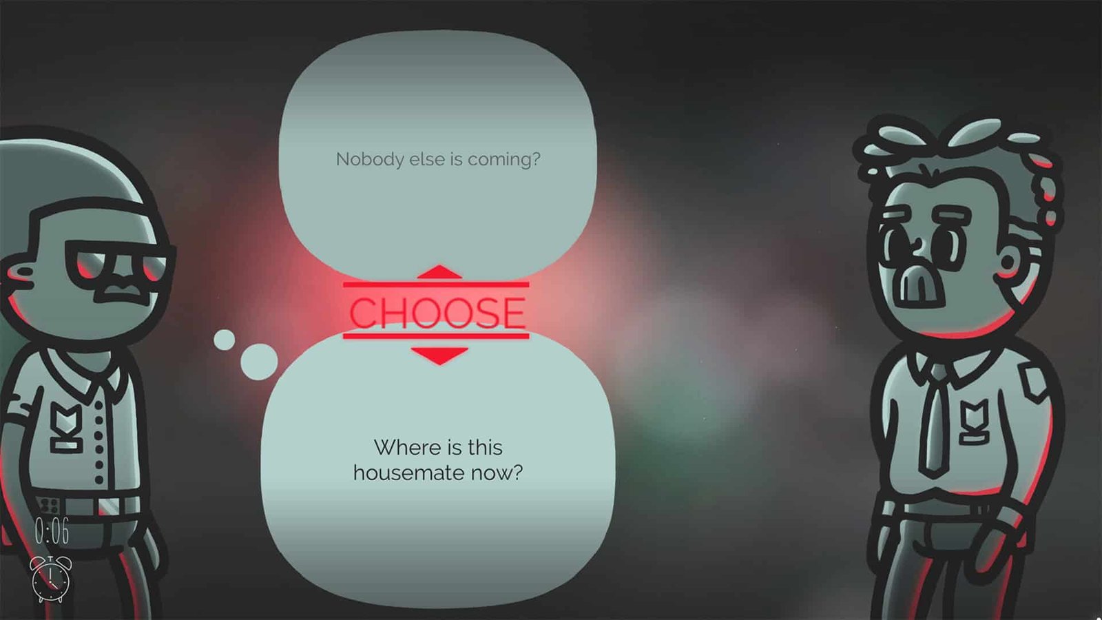 Mindcop gameplay showing detective exploring a 2D environment