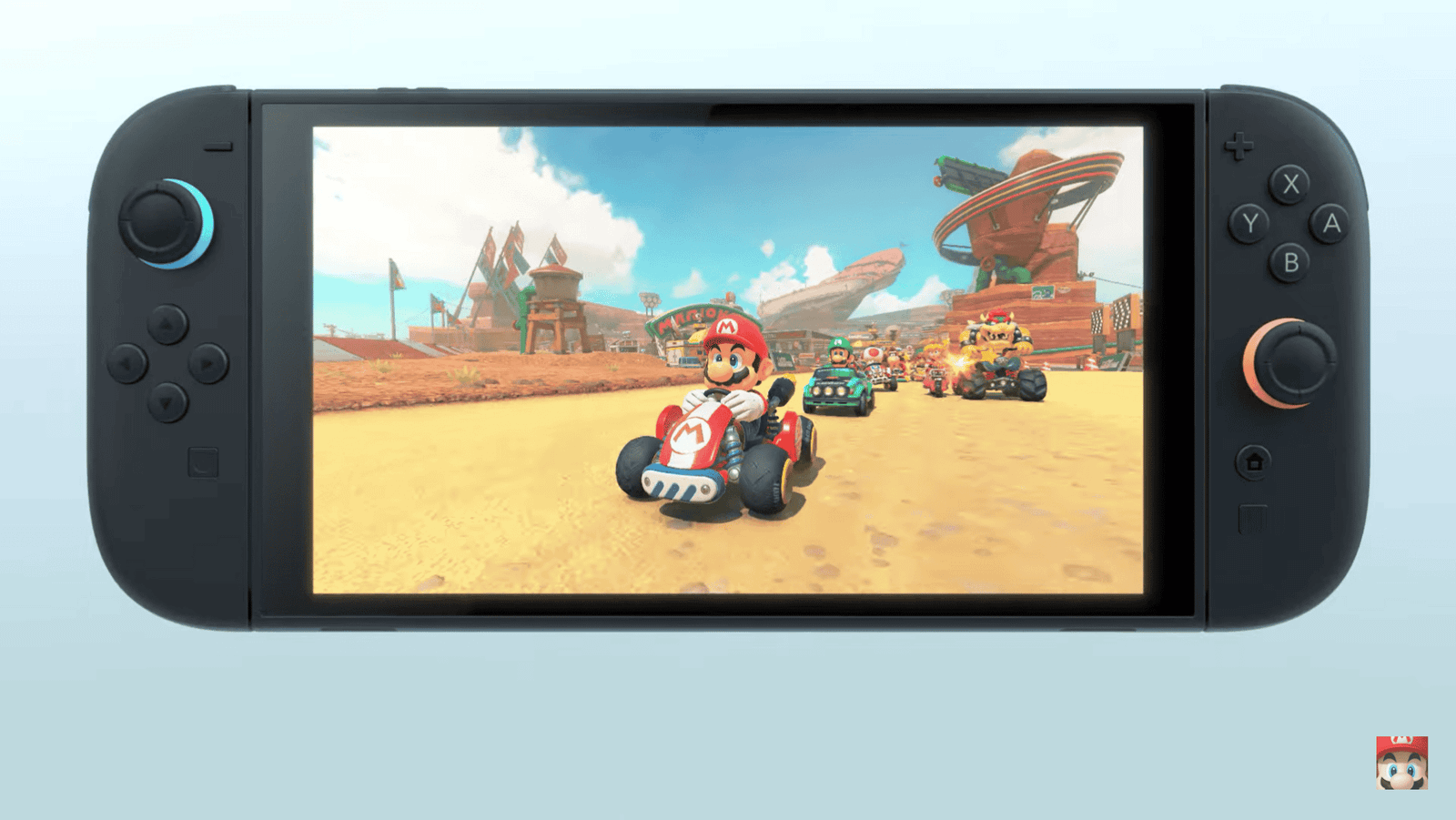 Screenshot of an unreleased Mario Kart track running on Nintendo Switch 2
