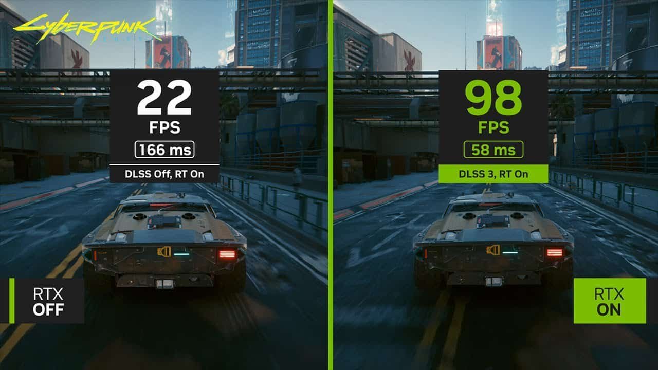 DLSS interface and logo on a game frame