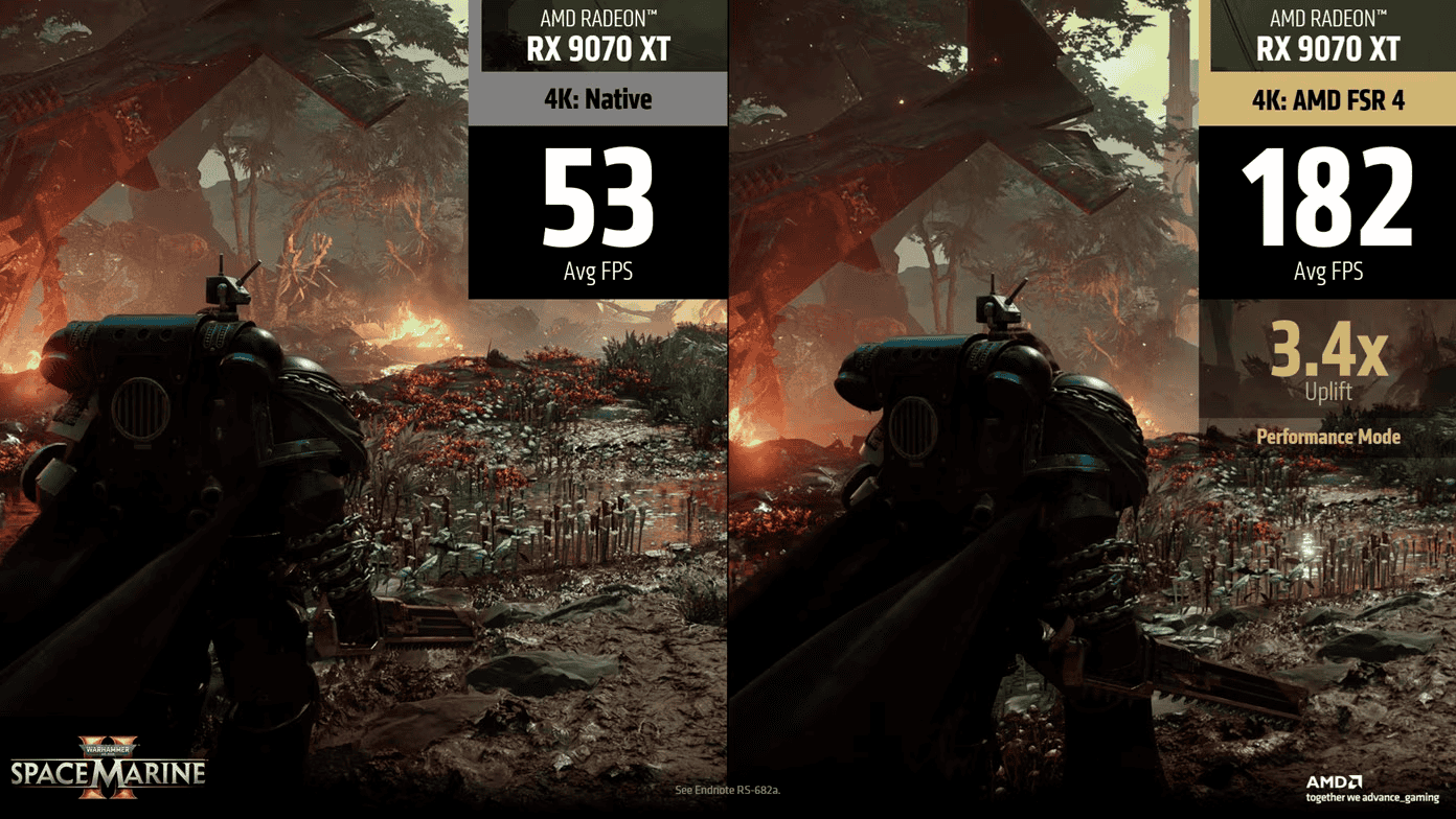 FSR interface and logo on a game frame
