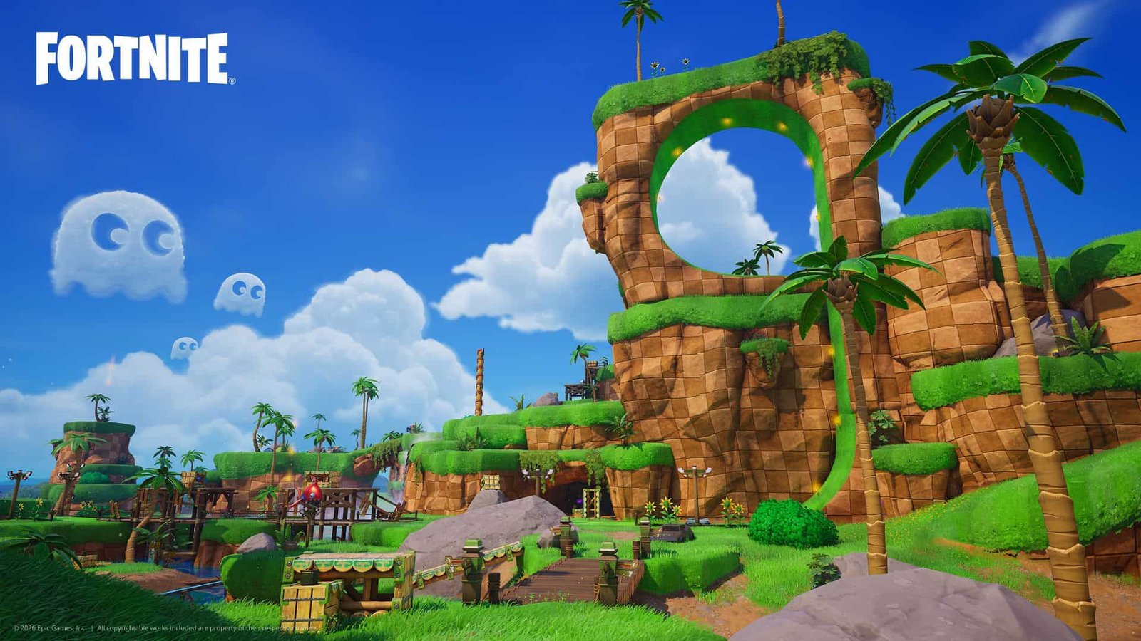 Fortnite map with multiple gaming characters sharing the island