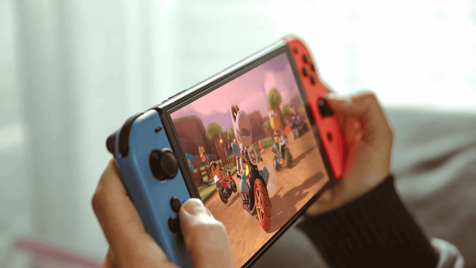 person playing on a Nintendo Switch