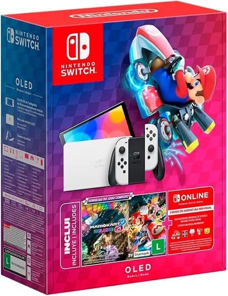 Nintendo Switch OLED bundled with Mario Kart 8 Deluxe and three months of NSO