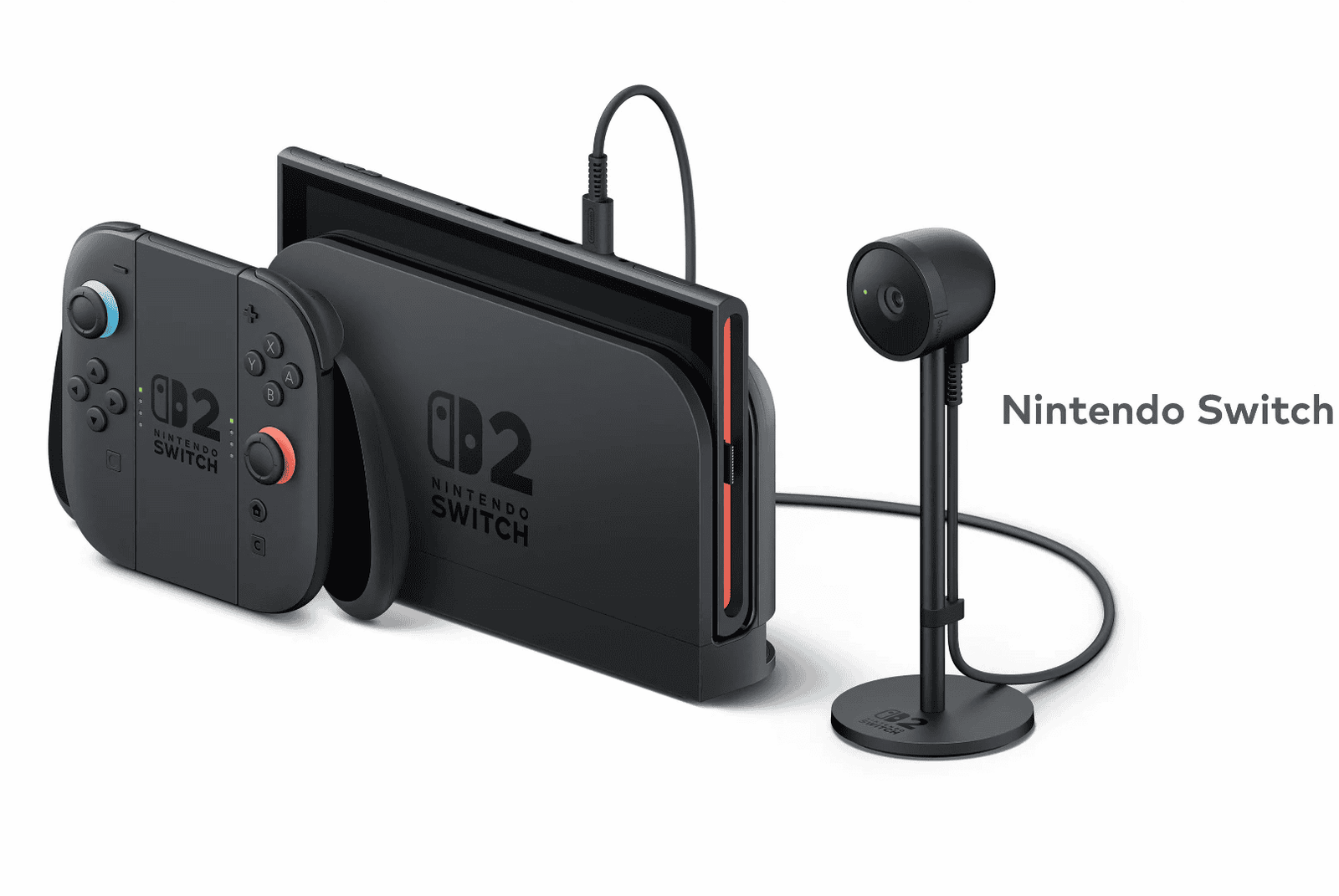 Switch 2 console with a front-facing camera attachment