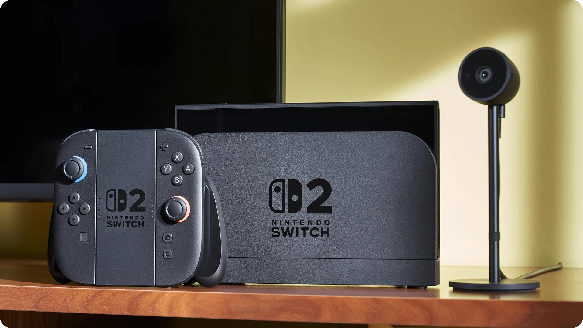 Switch 2 console angled view