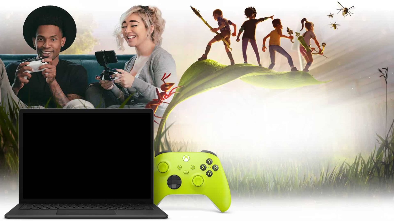 Xbox Cloud Gaming menu displayed on a screen showing various game tiles