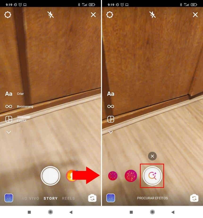Instagram effects menu with the “Browse Effects” option highlighted