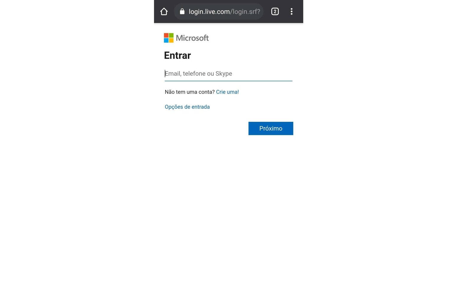 Mobile browser logged into redeem.microsoft.com