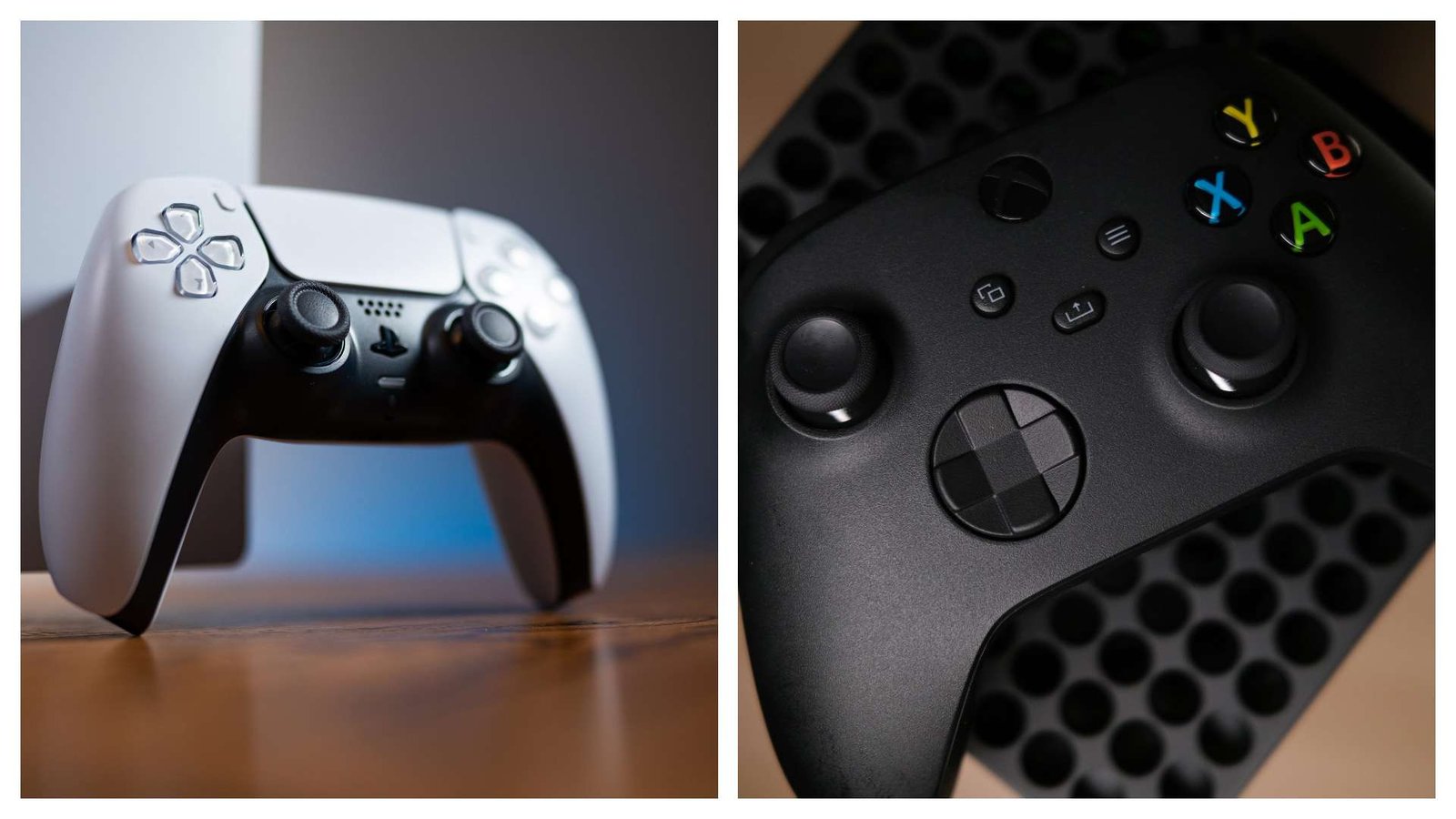 DualSense and Xbox Series controller side by side