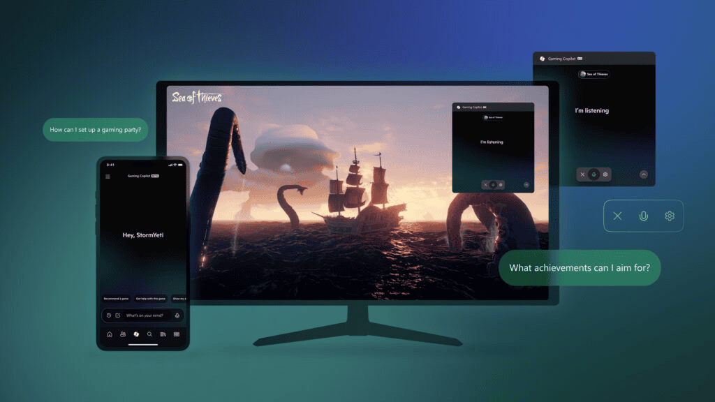 Gaming Copilot interface displayed on a Windows 11 desktop