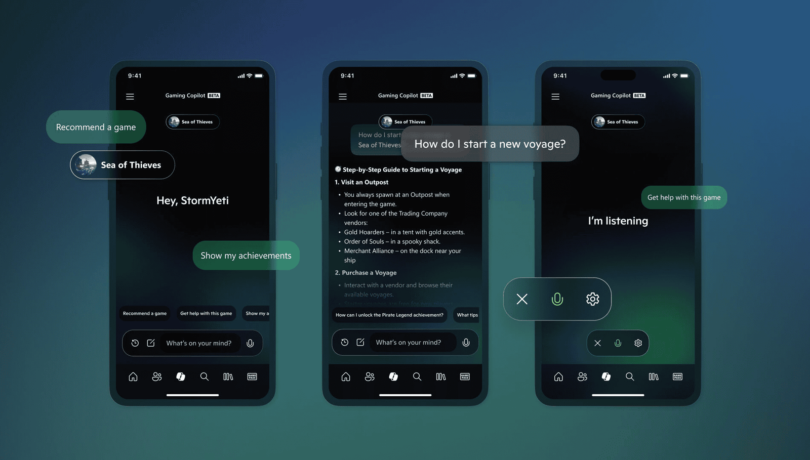 Gaming Copilot widget suggesting in-game moves after analyzing a screenshot