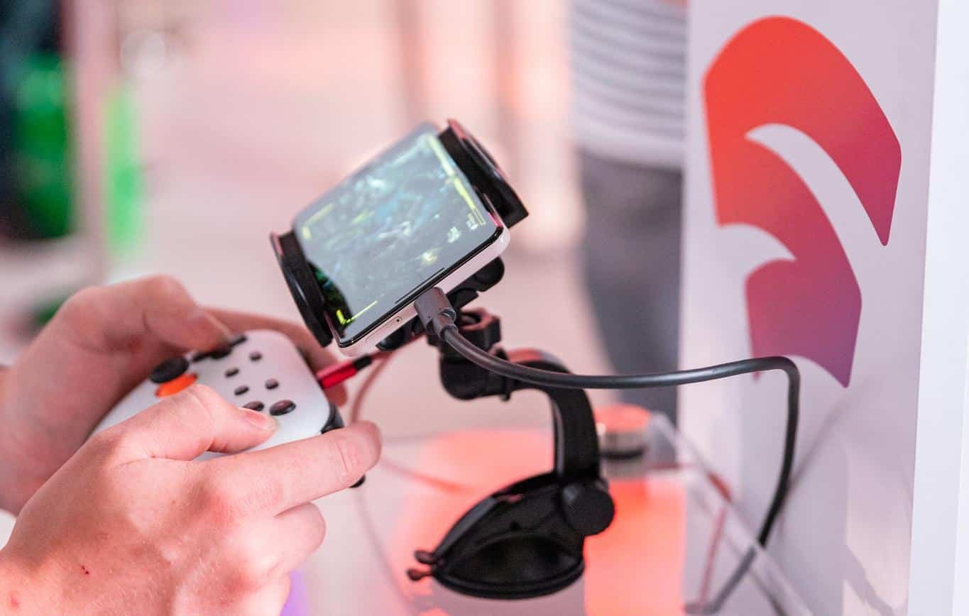Google Stadia controller on a table