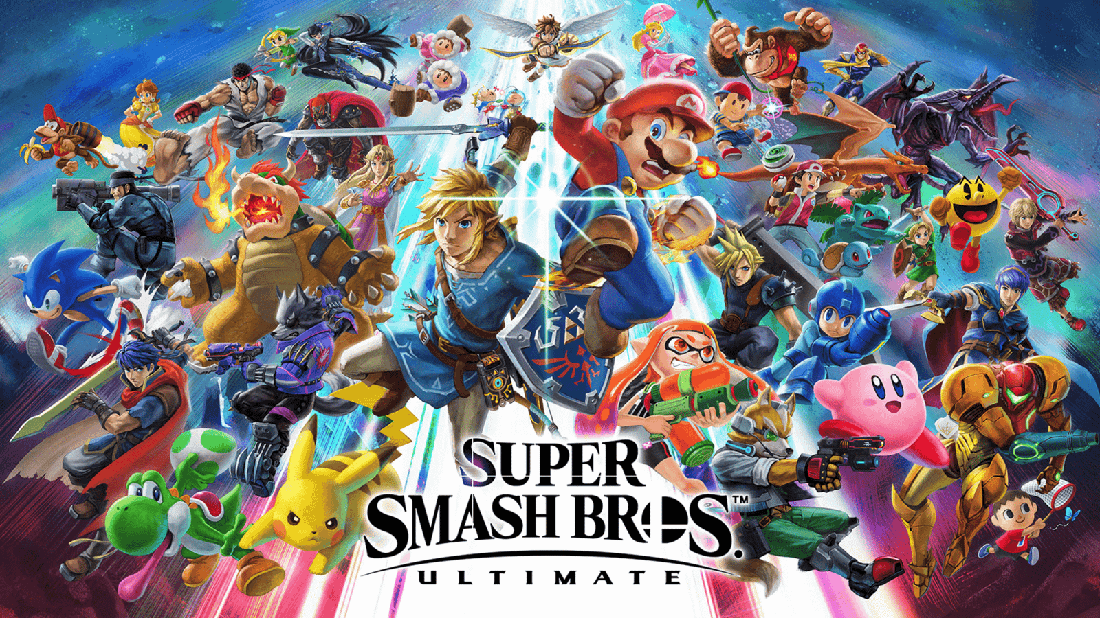 A montage of Nintendo franchises and characters representing the company's major franchises