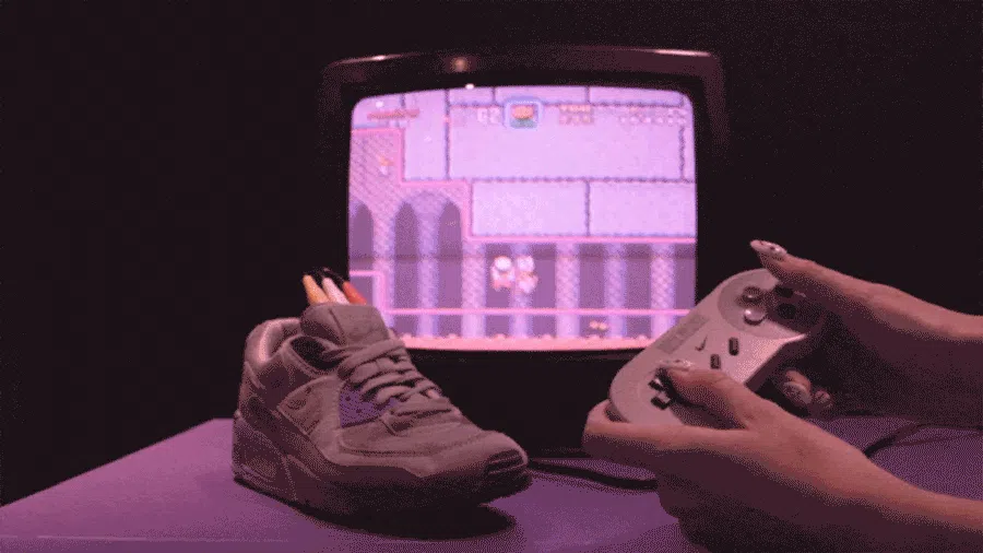 AIR SNES sneaker showing Super Nintendo–inspired design