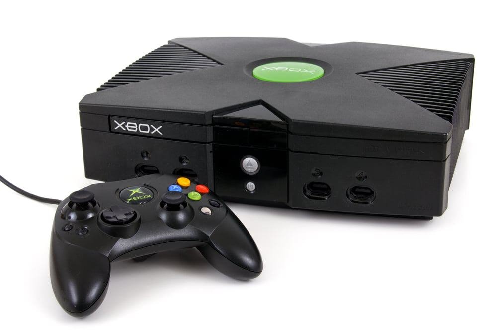 Original Xbox console sitting on a surface