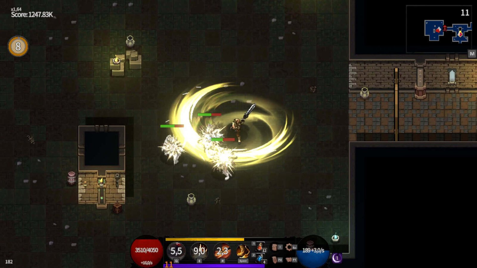 Phantom Tower in-combat screenshot showing player and enemies