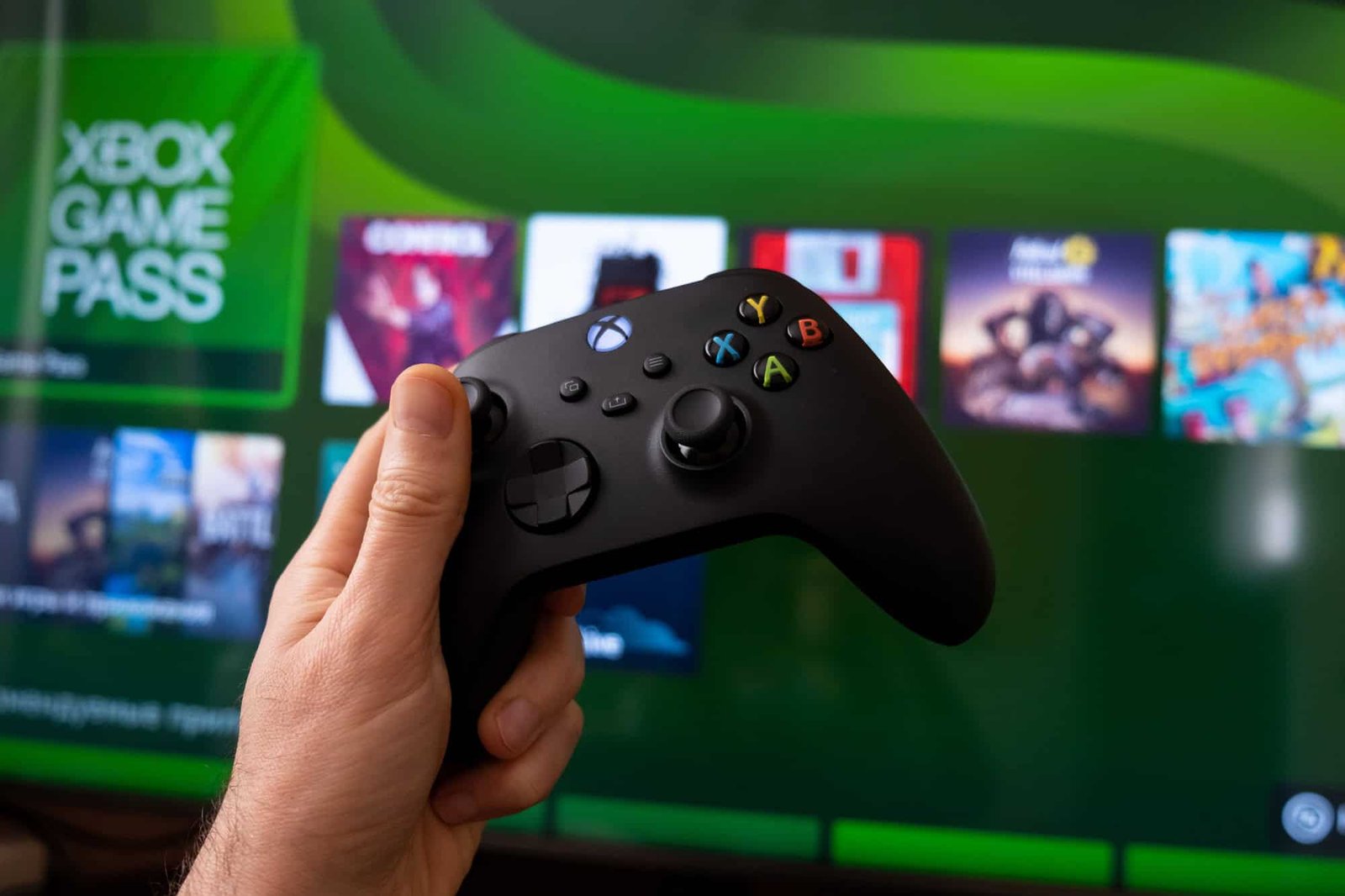 Living room TV displaying cloud gaming interface
