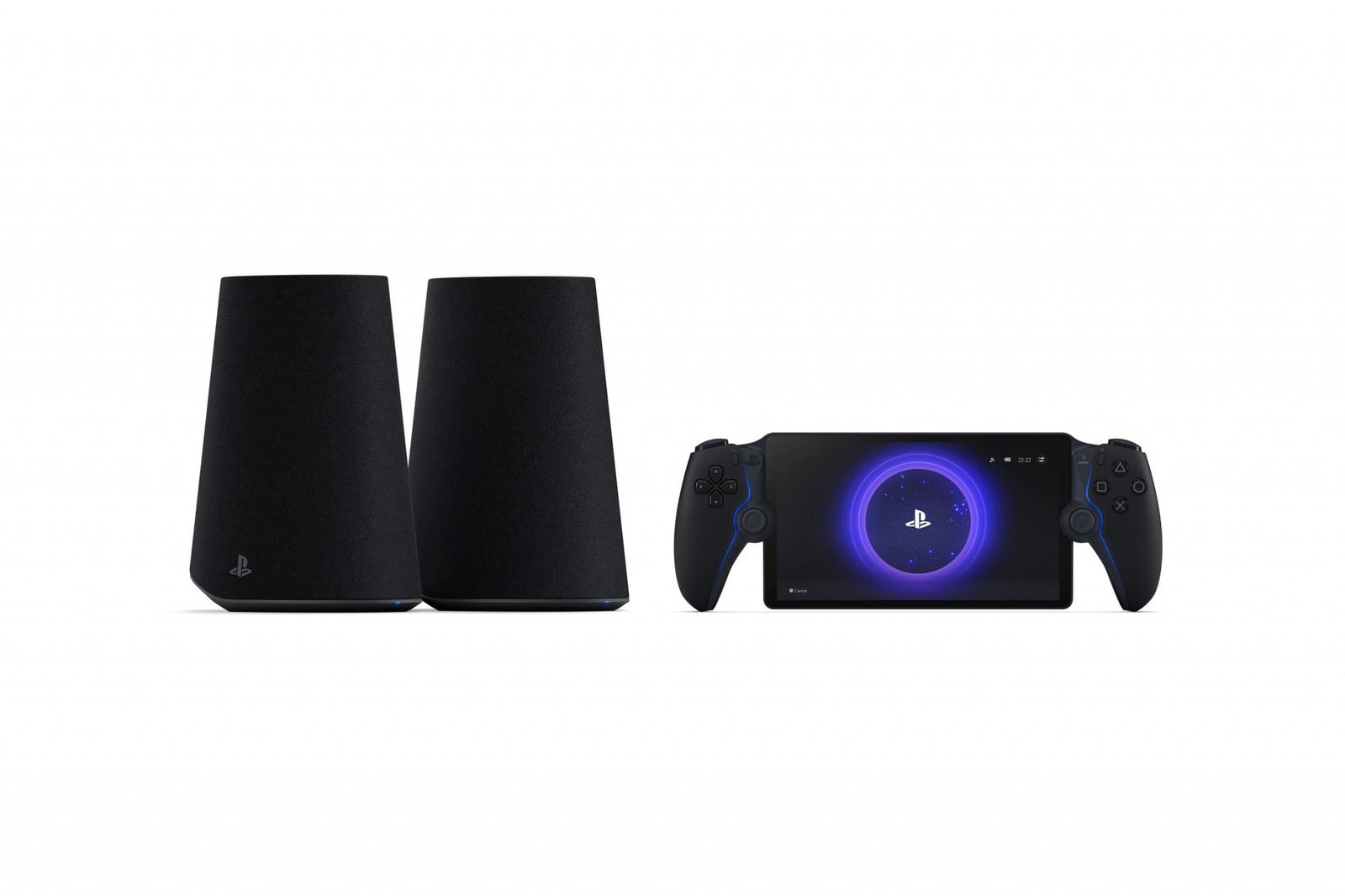 Pulse Elevate speakers beside a controller, showing Bluetooth compatibility