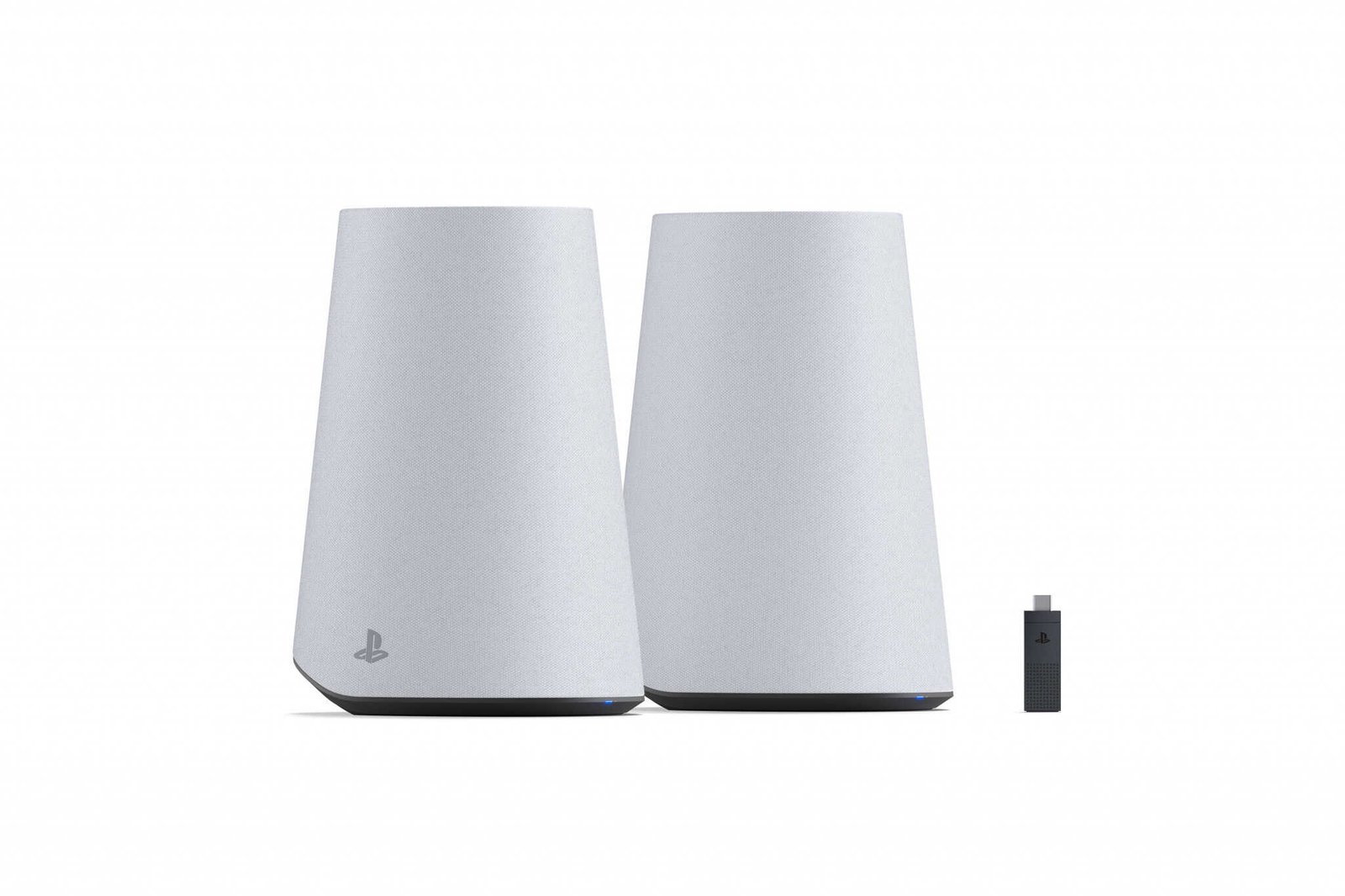 White Pulse Elevate speaker with USB-C adapter visible