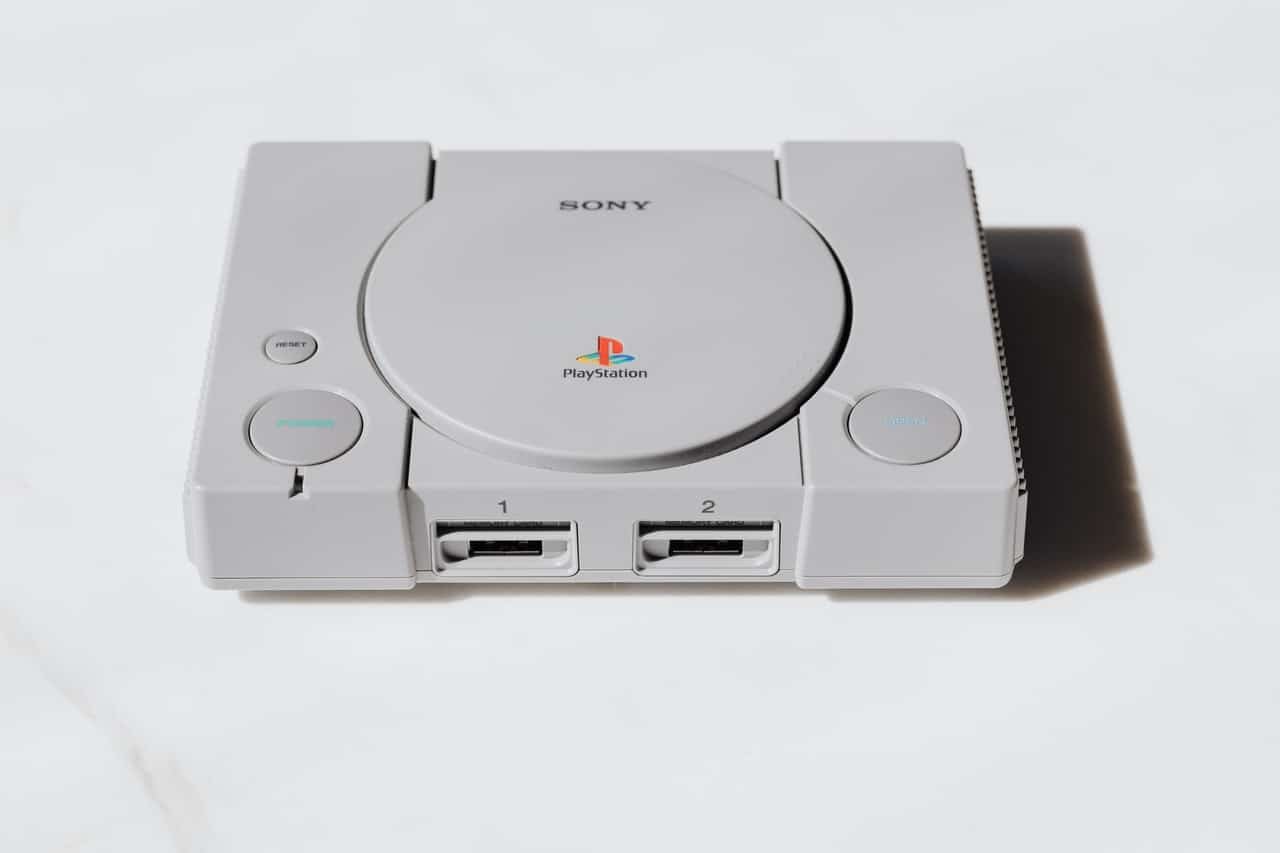 Top view of a PlayStation 1 console on a flat surface