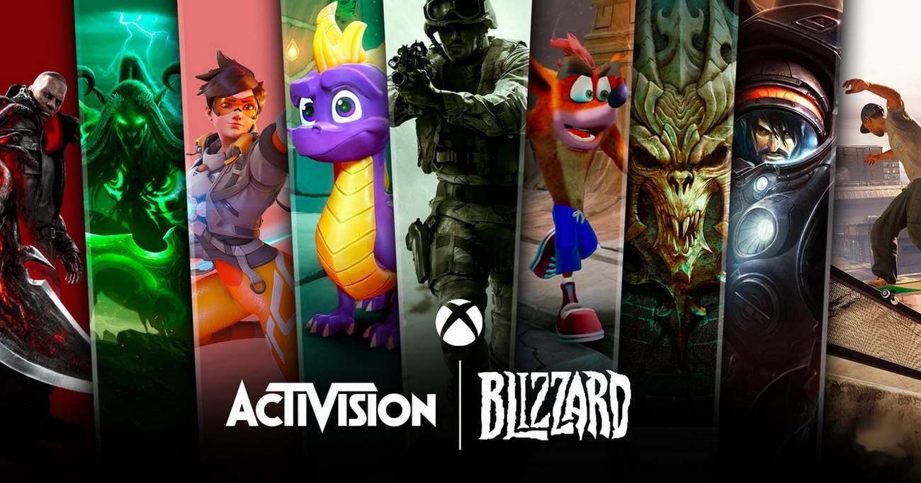 Microsoft and Activision Blizzard logos side by side