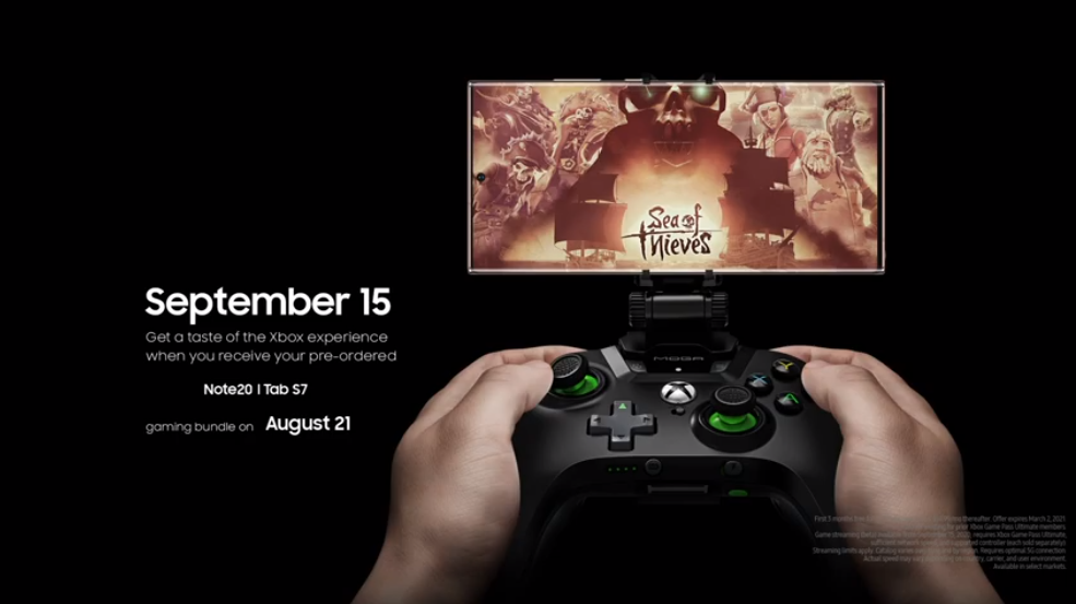 Samsung Galaxy device displaying Xbox Game Pass interface