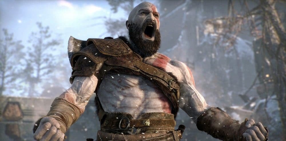Kratos wearing spartan war paint and armor