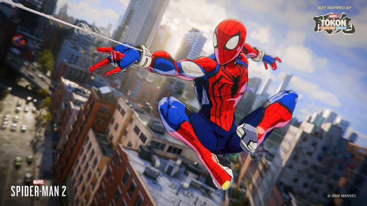 Peter Parker suits displayed in-game next to UI elements
