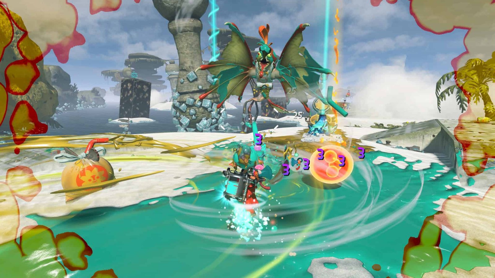 Splatoon Raiders gameplay showing island exploration